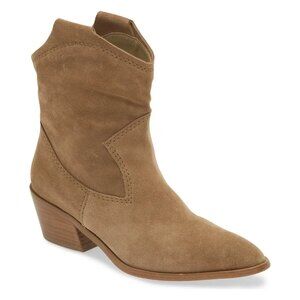 $750 Pedro Garcia Arkansas Western Boot POINTY CUBAN SUEDE TAN BROWN 37 (MG27)